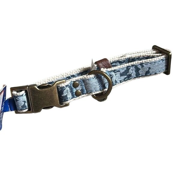Brand new TOP-Paw Linen Blend blue floral Collar.  Super cute.  Size small (9.5 - Picture 1 of 7